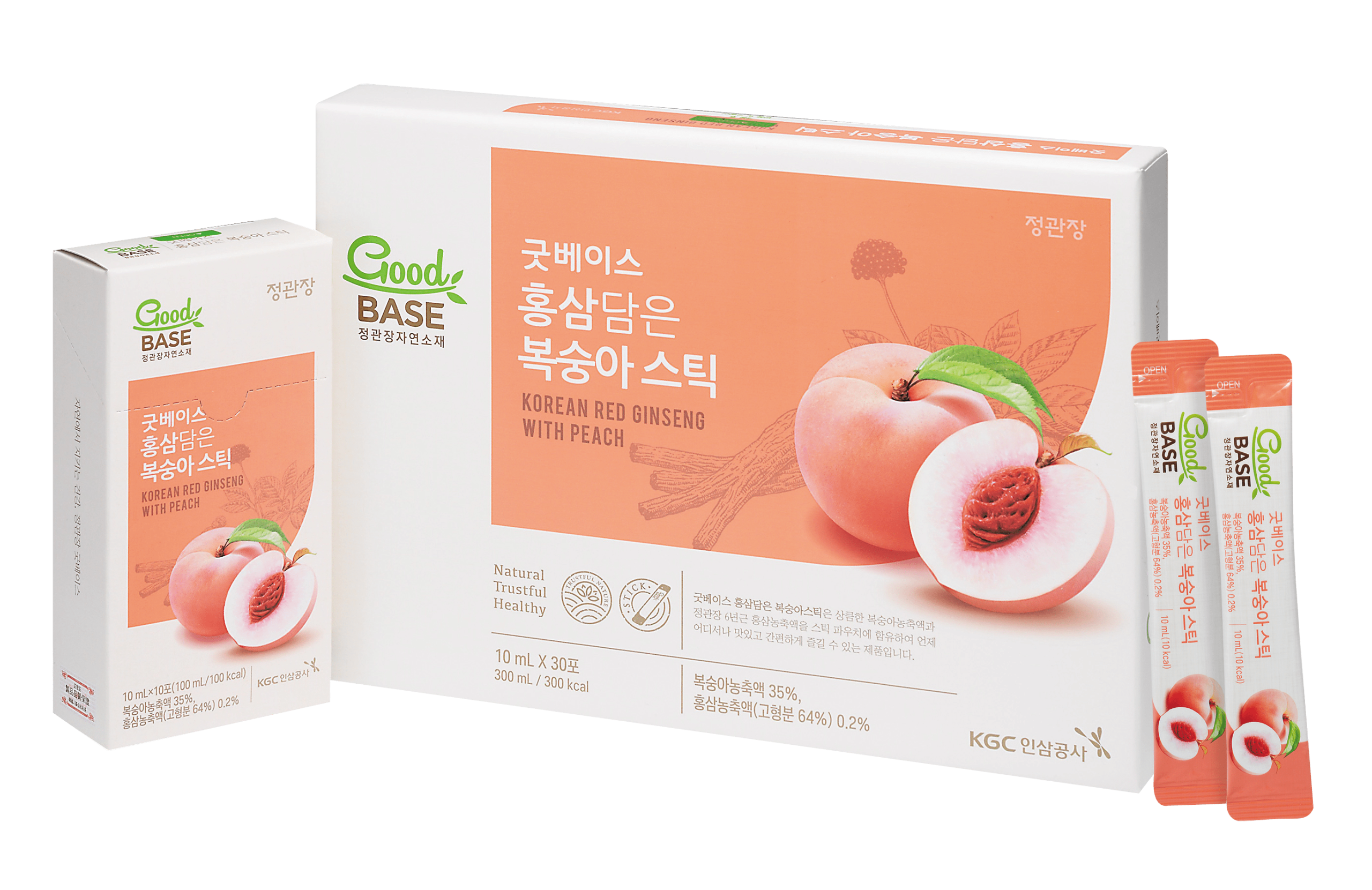 [10ml] Nước Hồng Sâm Đào KGC Good Base Cheong Kwan Jang (10ml x 30 Gói)