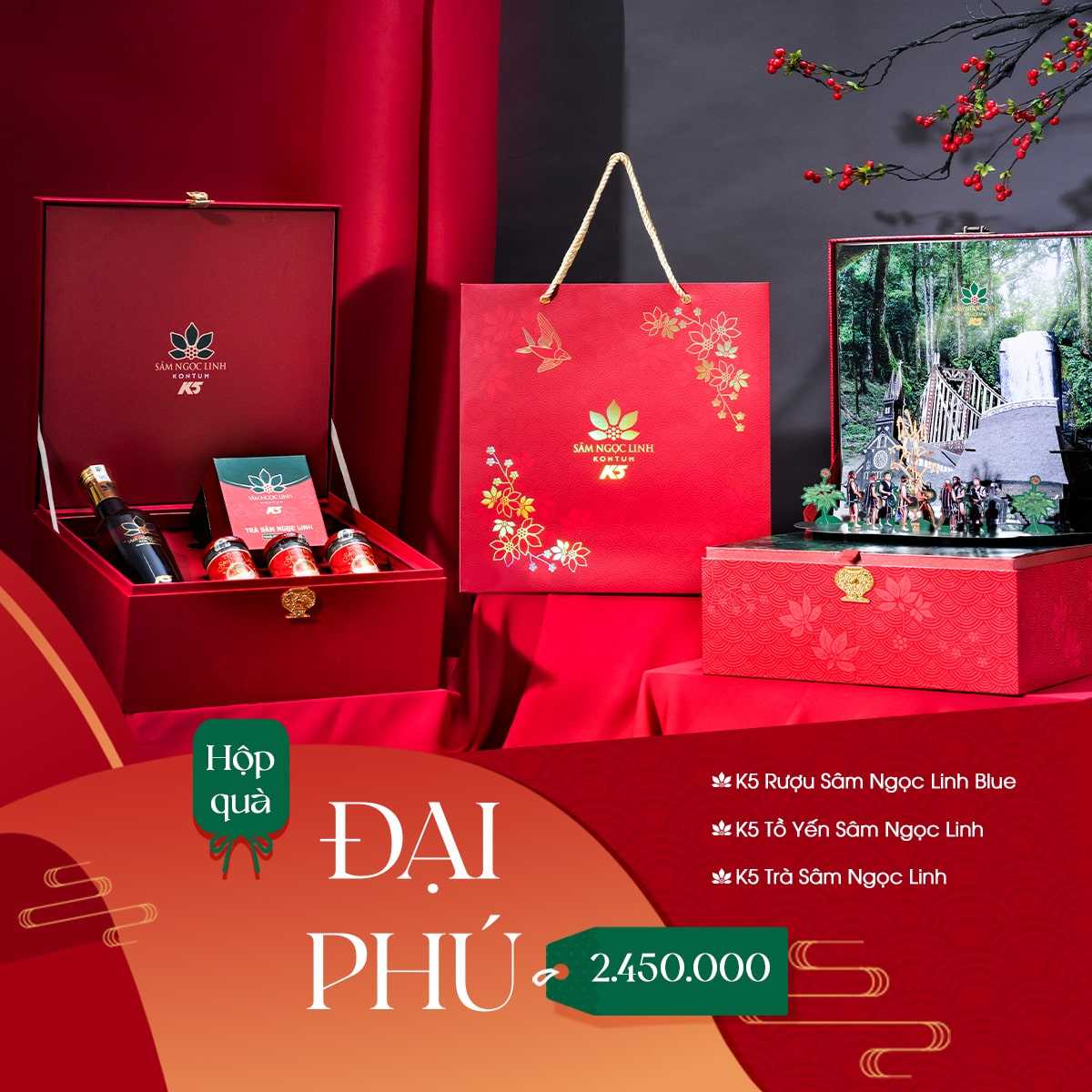 Hộp Quà Đại Phú - Sâm Ngọc Linh K5